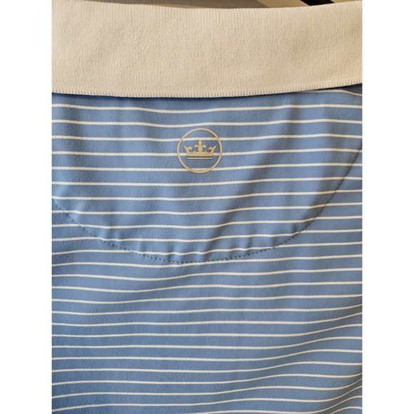 Peter Millar Crown Sport Women's Medium Sleeveless Golf Polo Blue Stripe UPF 50+ - Picture 4 of 6
